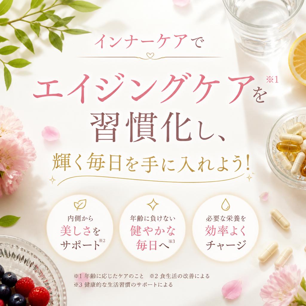 インナーケアでエイジングケアを習慣化し、輝く毎日を手に入れよう！