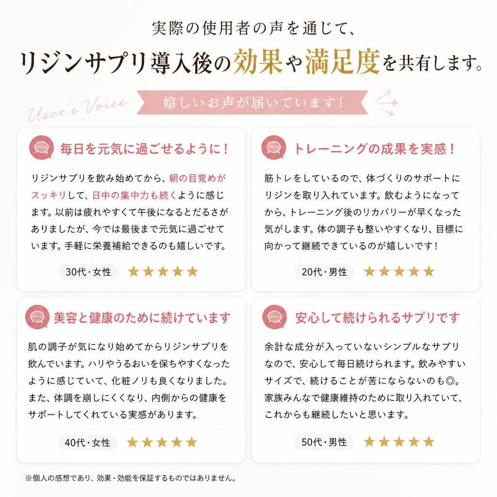 体験談：リジンサプリで変わった私の肌