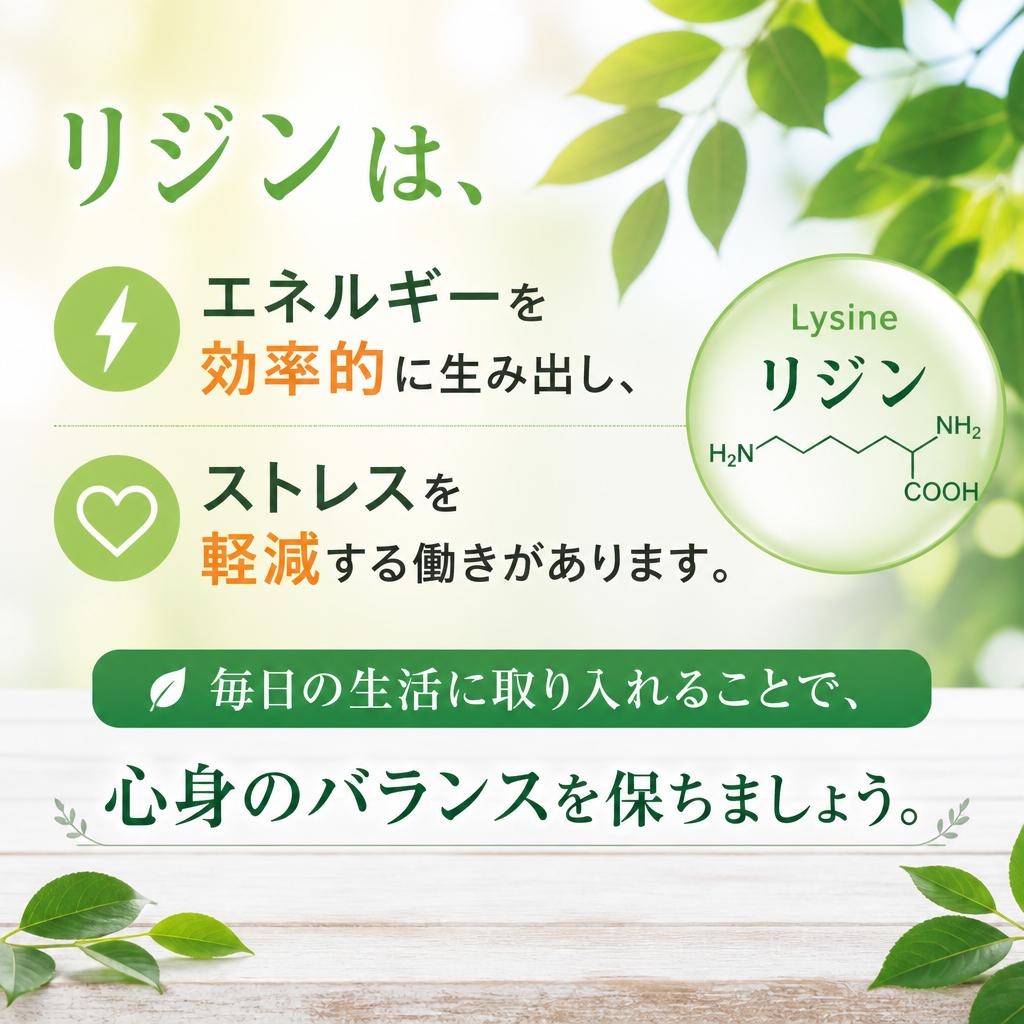 リジンの力：疲労回復とストレス対策