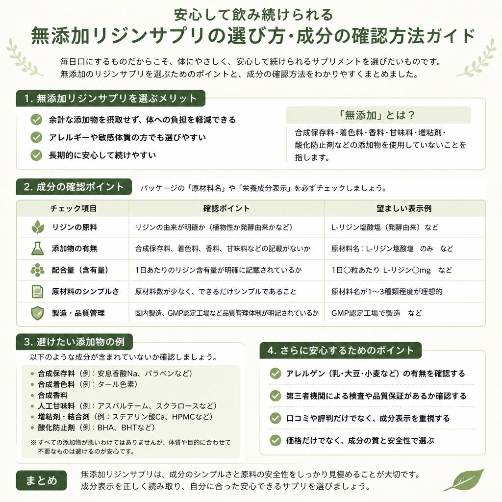 無添加リジンサプリの選び方