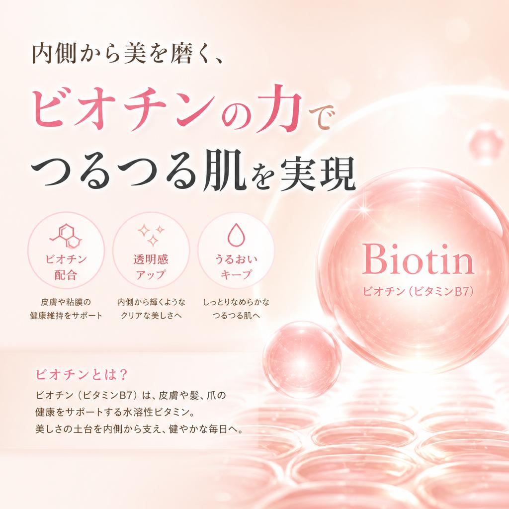 内側から美を磨く、ビオチンの力でつるつる肌を実現