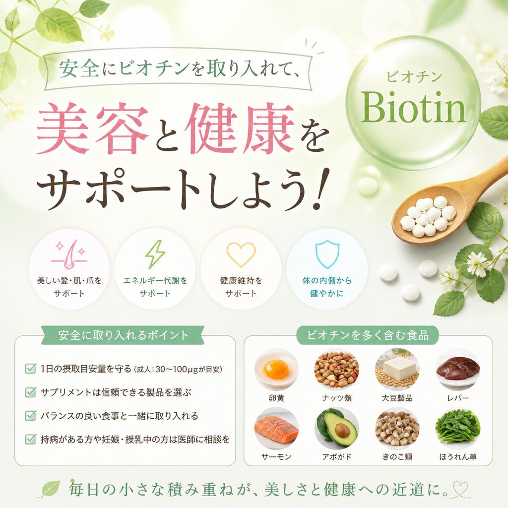 安全にビオチンを取り入れて、美容と健康をサポートしよう！
