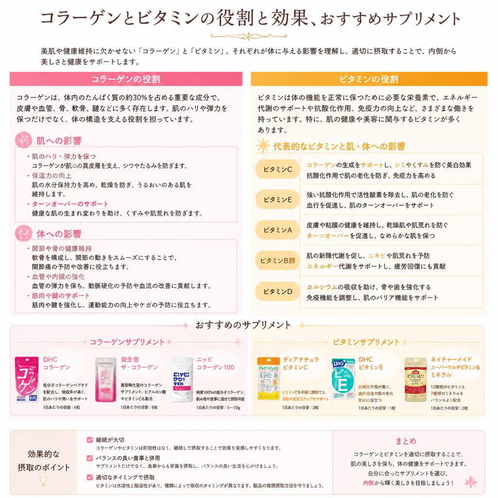 美容サプリメントの成分別ガイド
