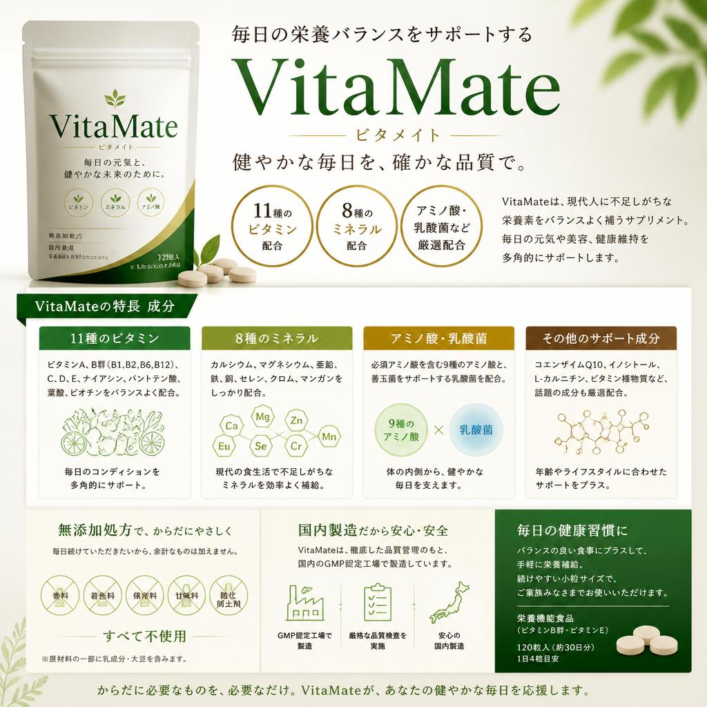 5. VitaMateの特長と成分