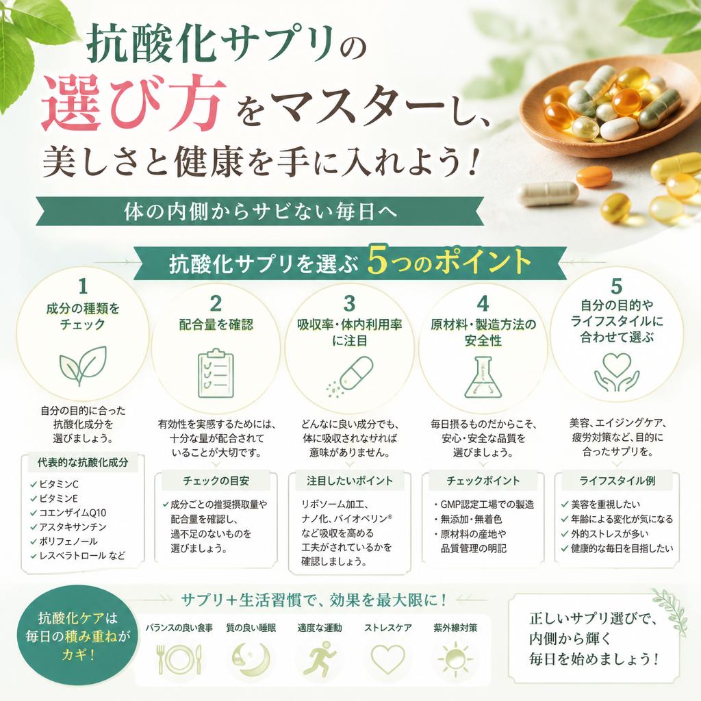 抗酸化サプリの選び方をマスターし、美しさと健康を手に入れよう！