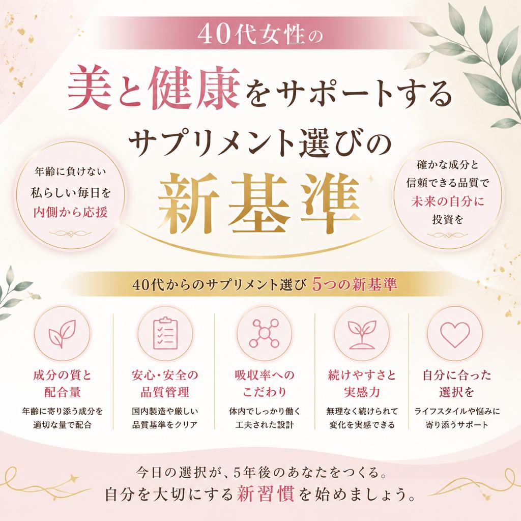 40代女性の美と健康をサポートするサプリメント選びの新基準