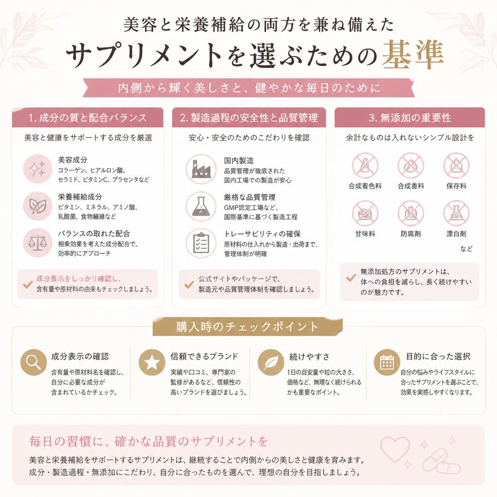2. サプリメント選びの基準