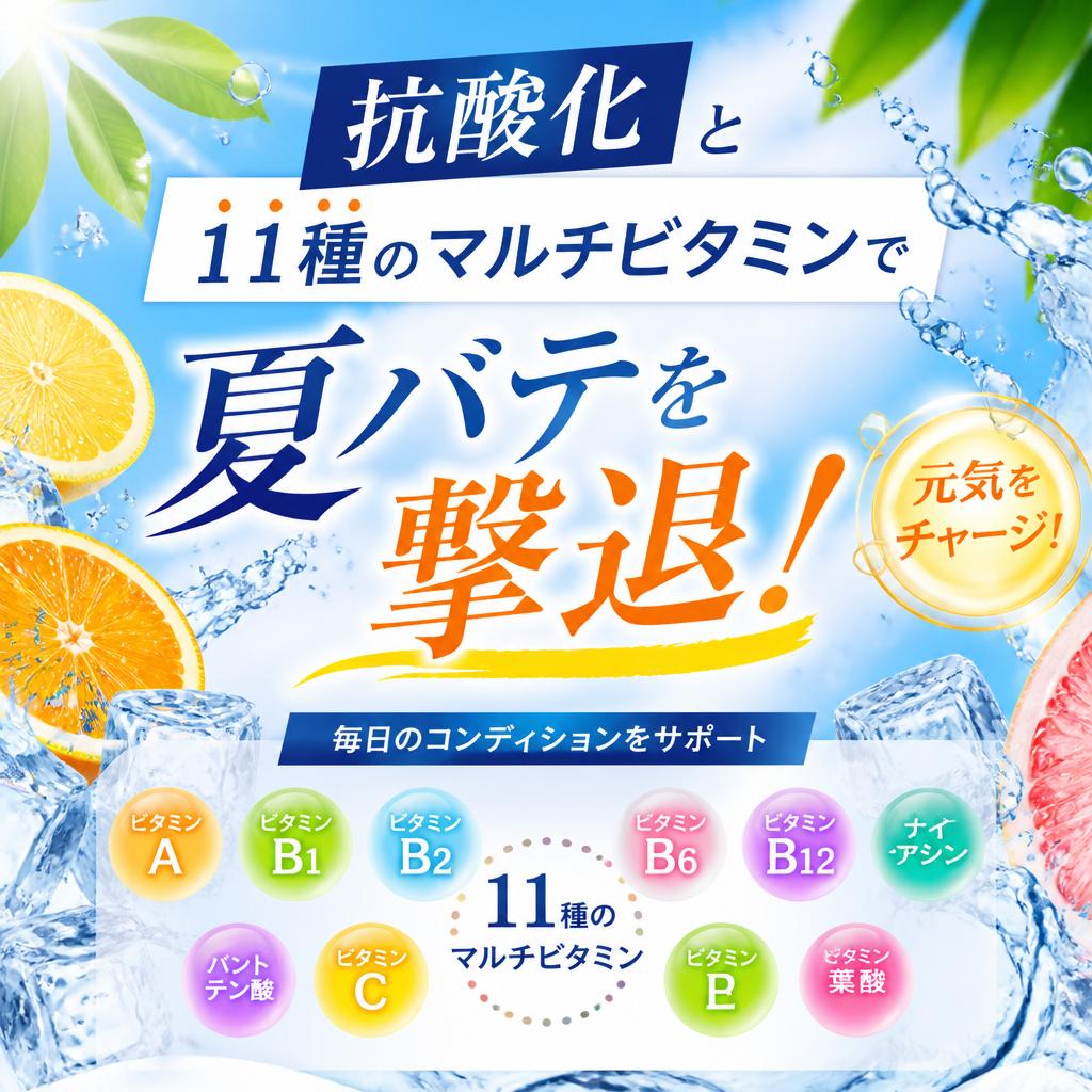 抗酸化と11種のマルチビタミンで夏バテを撃退！