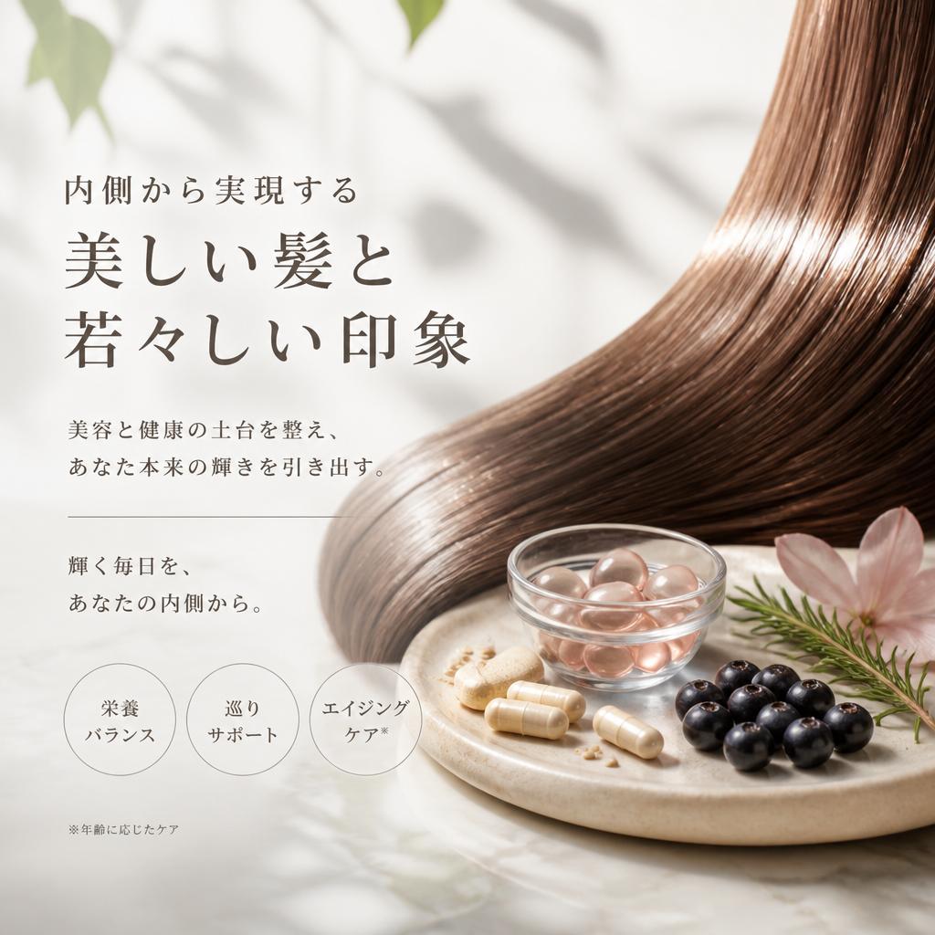 内側から実現する美しい髪と若々しい印象