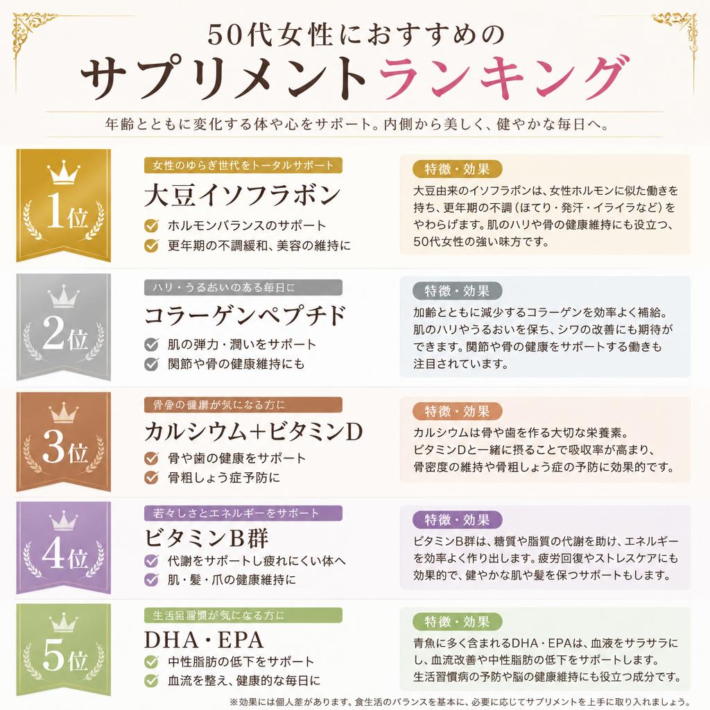 ランキング形式で見るおすすめサプリメント