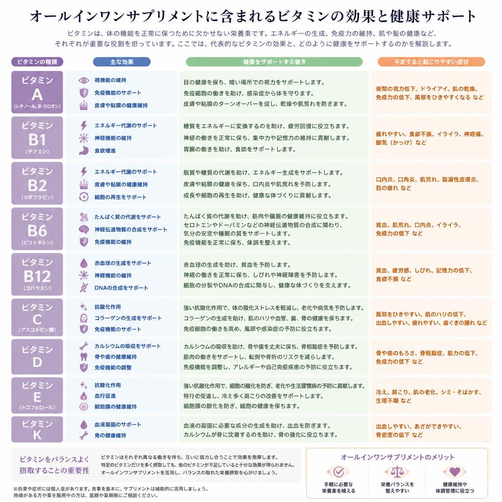 12種類のビタミンが持つ力