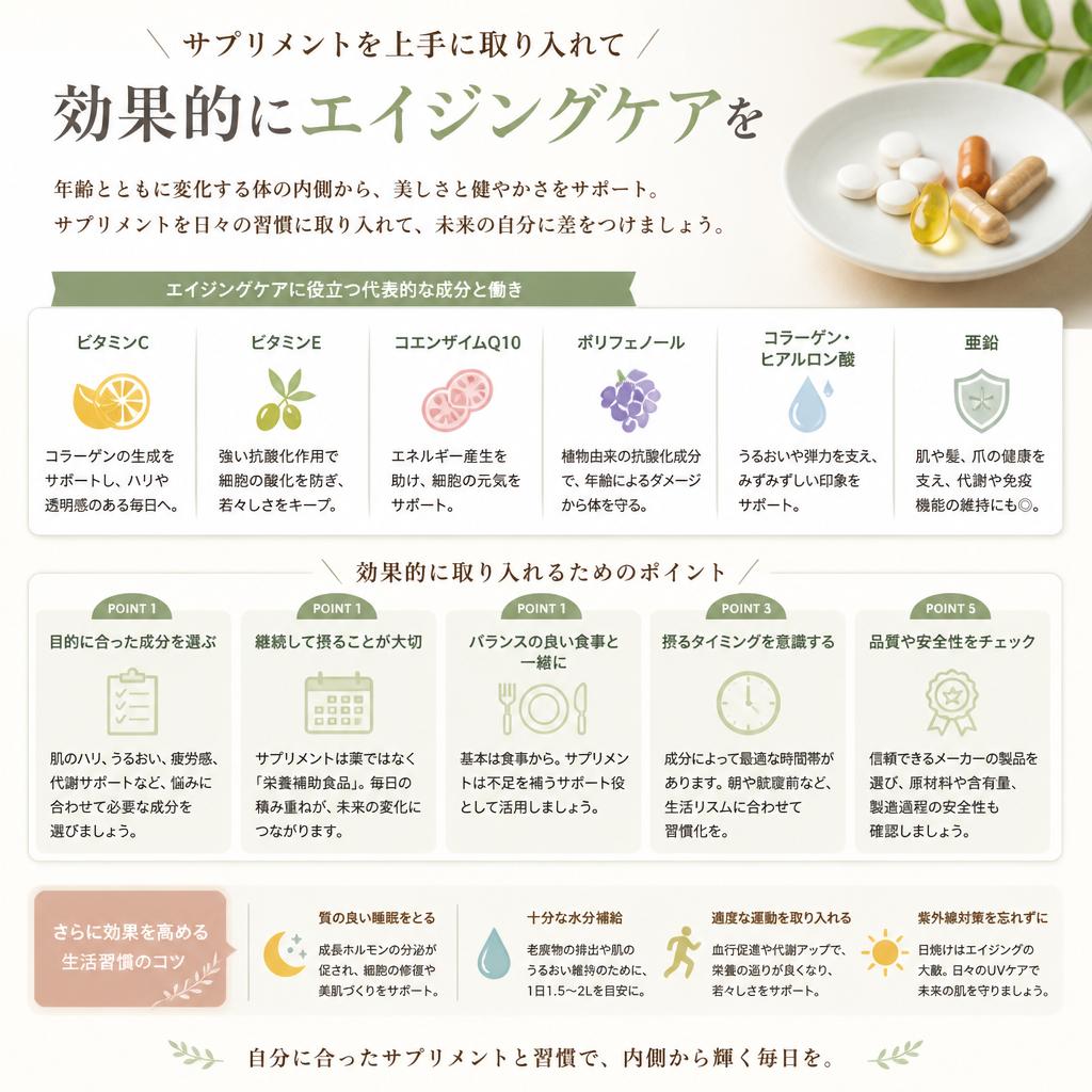 エイジングケアサプリの効果的な取り入れ方
