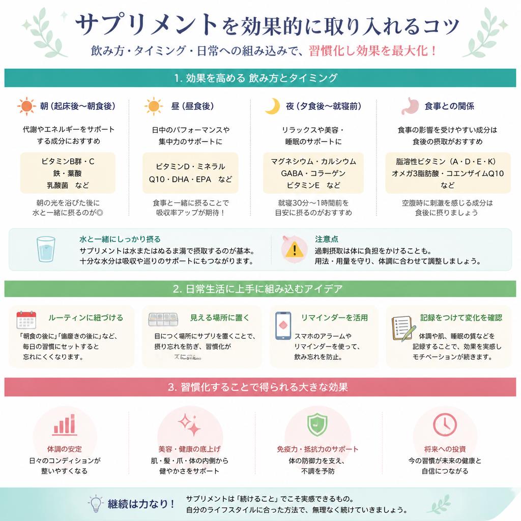 サプリメントの効果的な飲み方