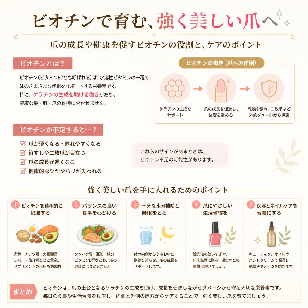 爪に美しさを与えるビオチンの力