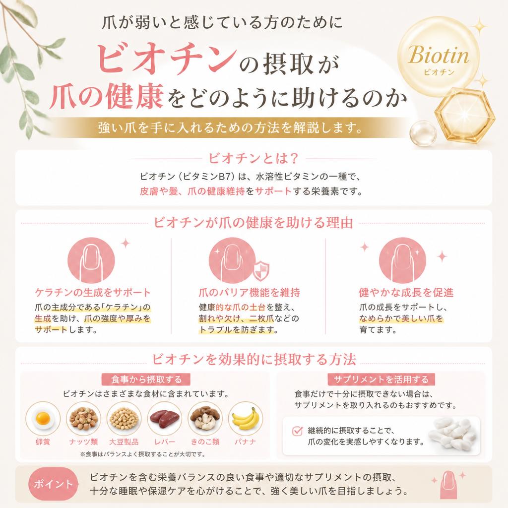 爪を強化するビオチンの力