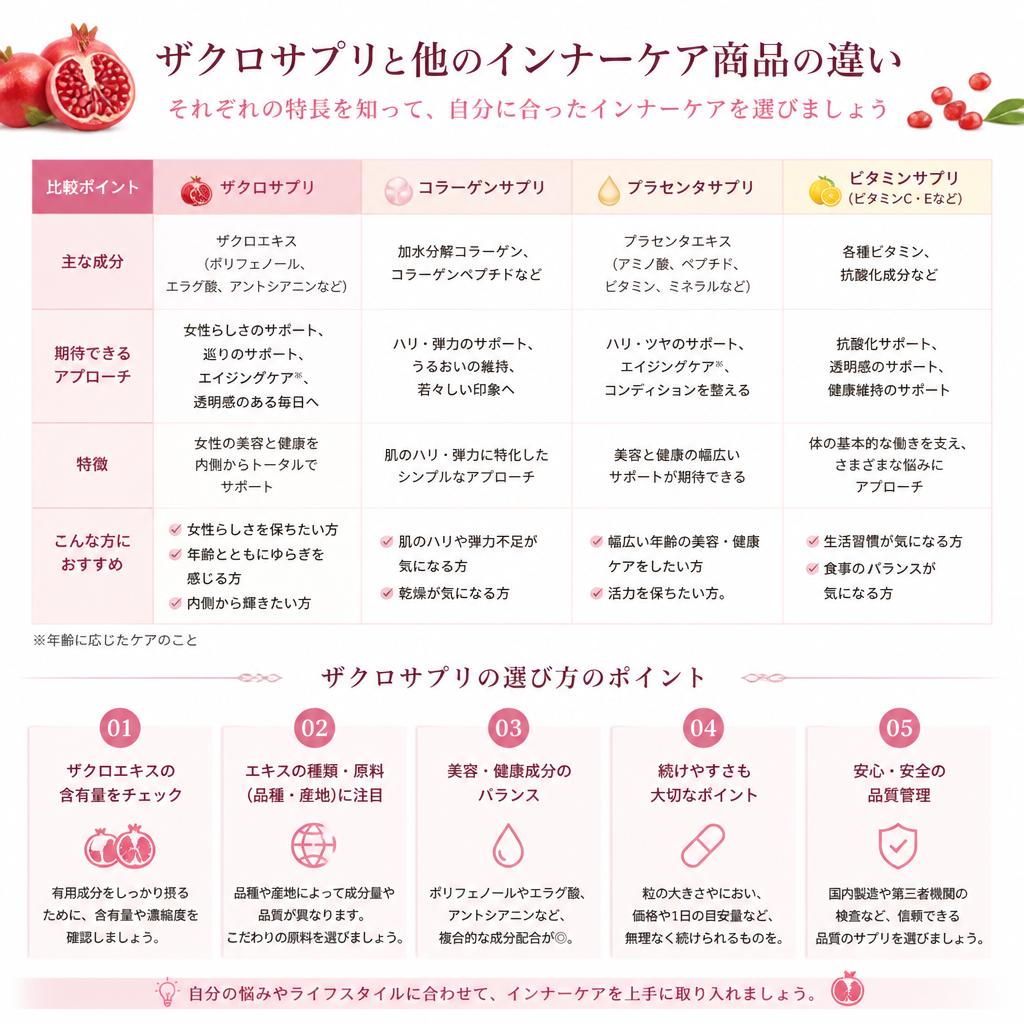 他のインナーケア商品との比較