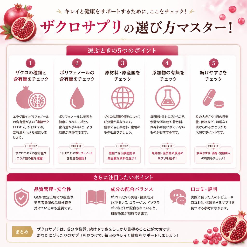 ザクロサプリの選び方マスター！