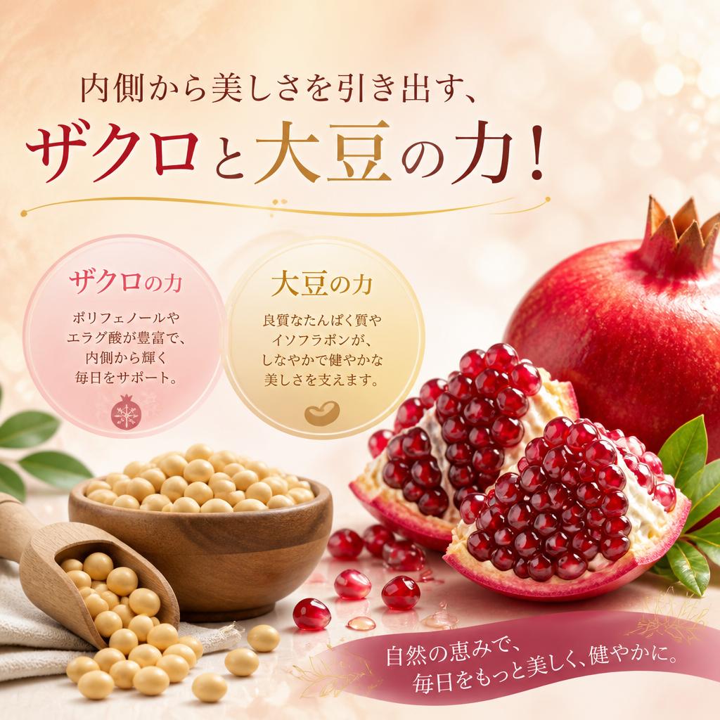 内側から美しさを引き出す、ザクロと大豆の力！