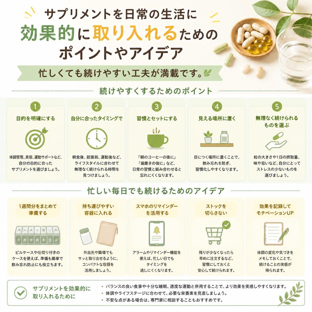 4. 毎日の習慣に!サプリメントの取り入れ方