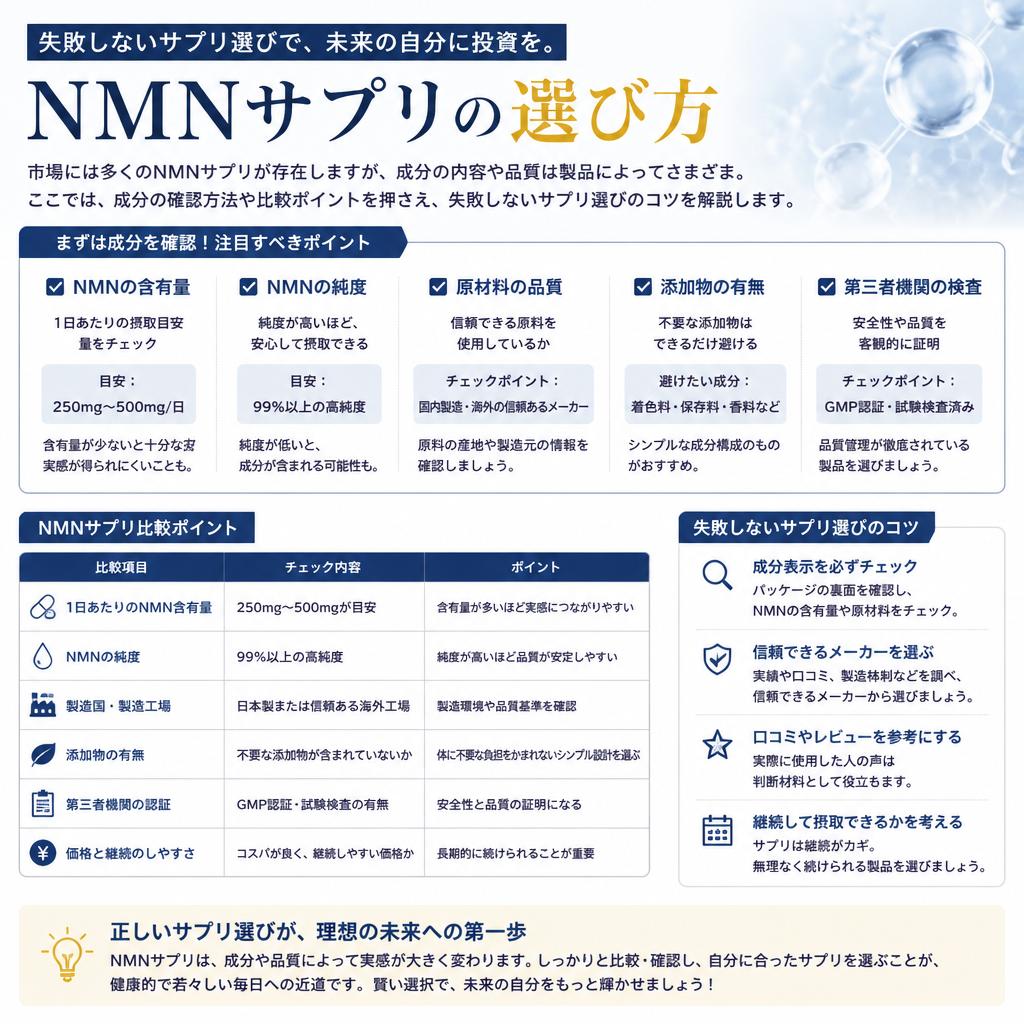 NMNサプリ選びのポイント
