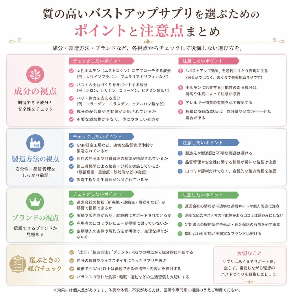 バストアップサプリの選び方