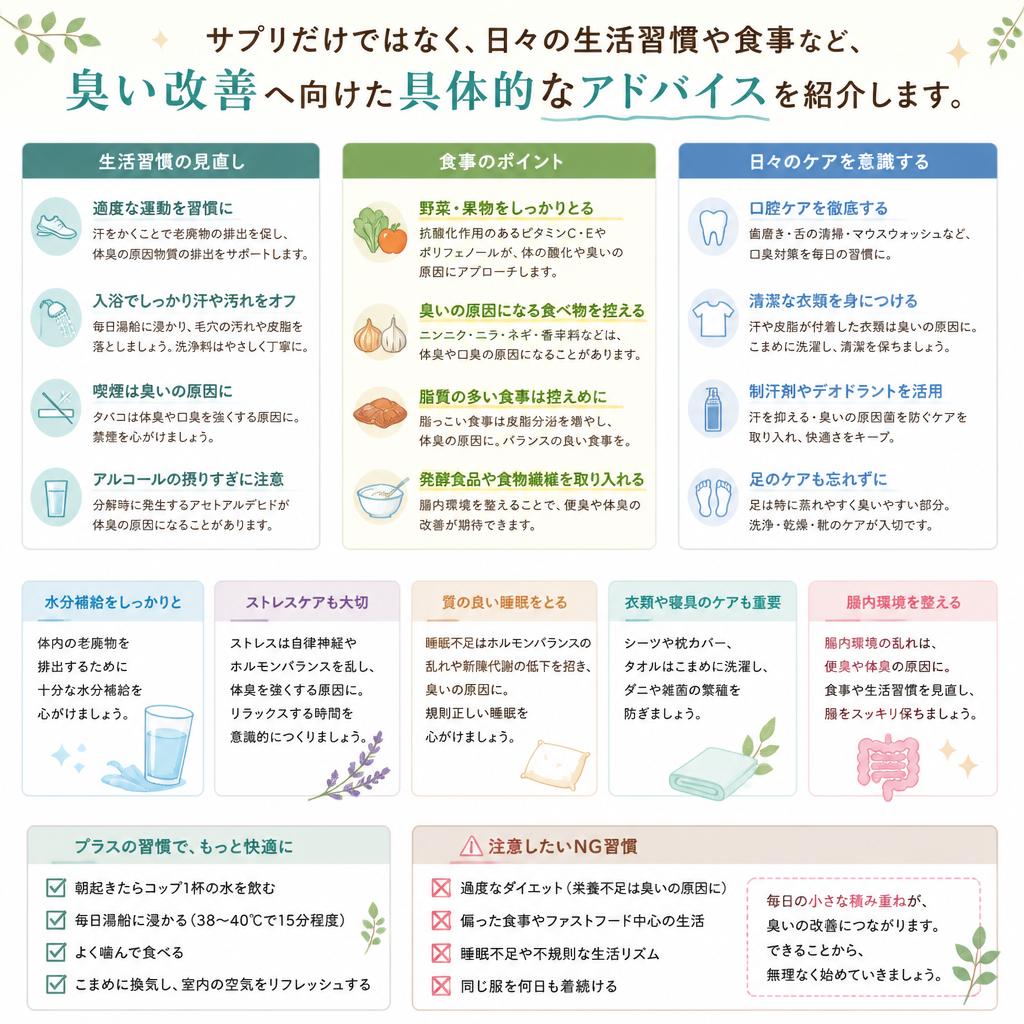 健康と臭い改善のための生活習慣