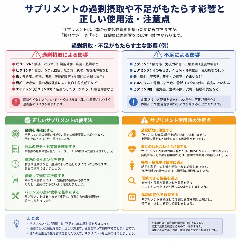 サプリ摂取の注意点