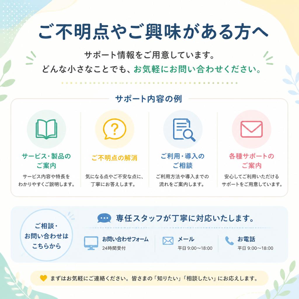 お問い合わせ・サポート