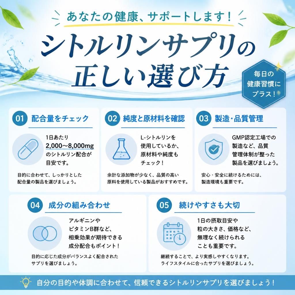 あなたの健康、サポートします！シトルリンサプリの正しい選び方