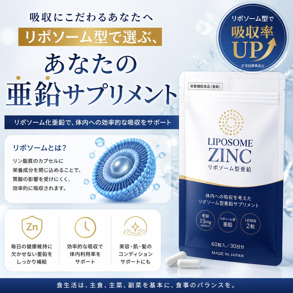 リポソーム型で選ぶ、あなたの亜鉛サプリメント