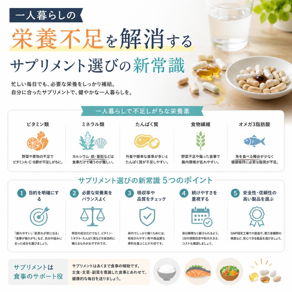 一人暮らしの栄養不足を解消するサプリメント選びの新常識